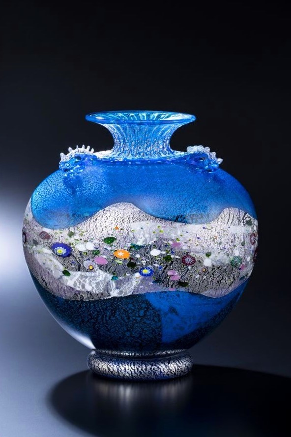 5個セット□黒木国昭□霧島連山・新燃岳火山灰使用グラス□ガラス工芸