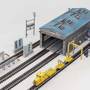 9804＞車両基地設備一式トータルセット＋プレハブ倉庫｜ストラクチャー