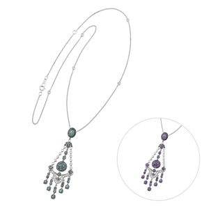 GSTV パラジウムシルバー950 天然ホワイトジルコン Mia ブローチ ZI 約