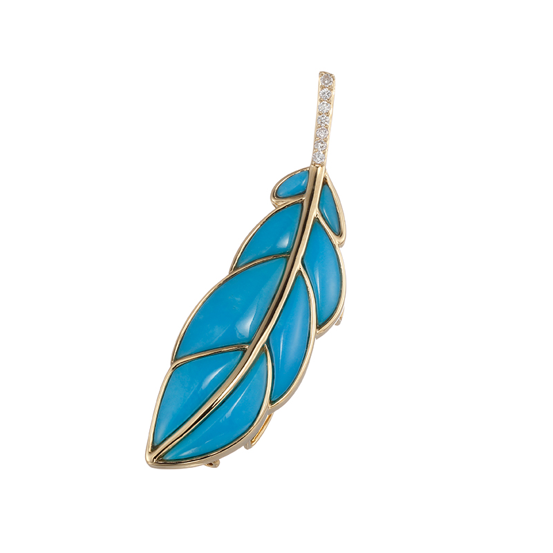 GSTV K18YGスリーピングビューティーターコイズ ペンダントブローチ