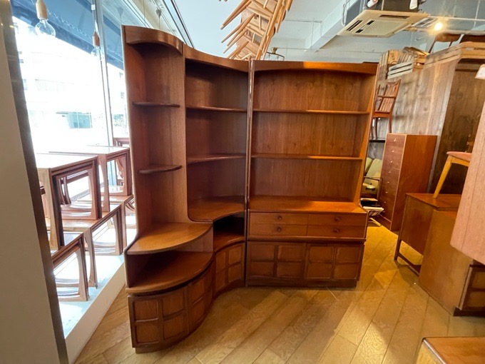 向川様】二段型 コーナー キャビネット 収納 レトロ 二段型 コーナー