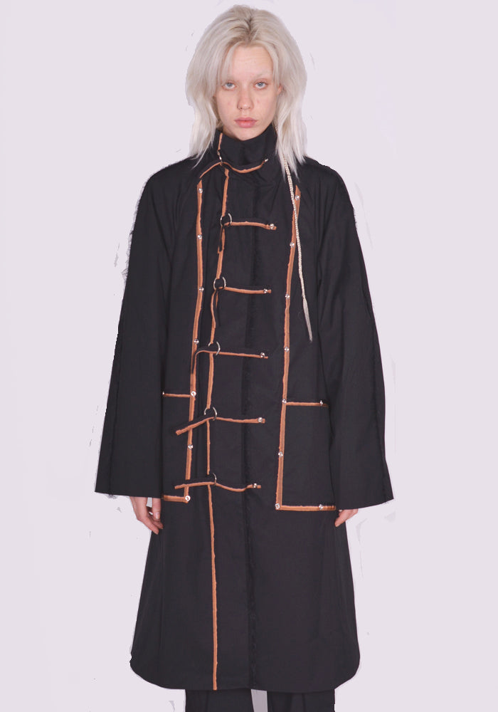 KIKO KOSTADINOV AKETON COAT JET BLACK FW23 | 50%OFF SALE | DOSHABURI