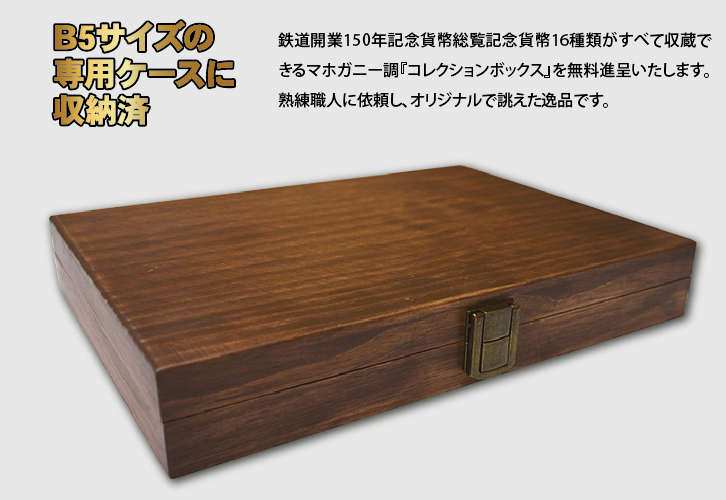 鉄道開業150周年記念貨幣総覧＜木製ボックス付セット＞ ー三宝堂