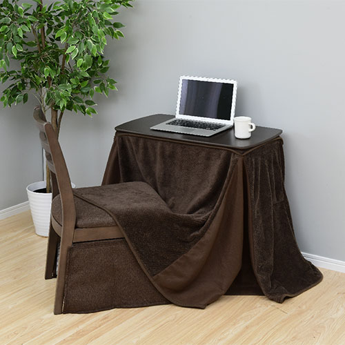 高さを変えられる小机こたつ【布団セット】 GDX-F752(DB)-FSET YAMAZEN