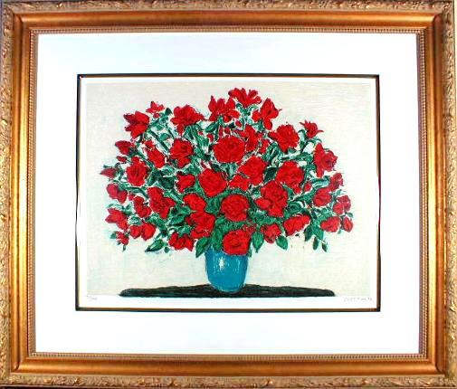 ローズルージュアンドレ・コタボ鉛筆サインフランス美術品希少