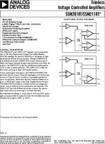 SSM2018 datasheet - Trimless Voltage Controlled Amplifier