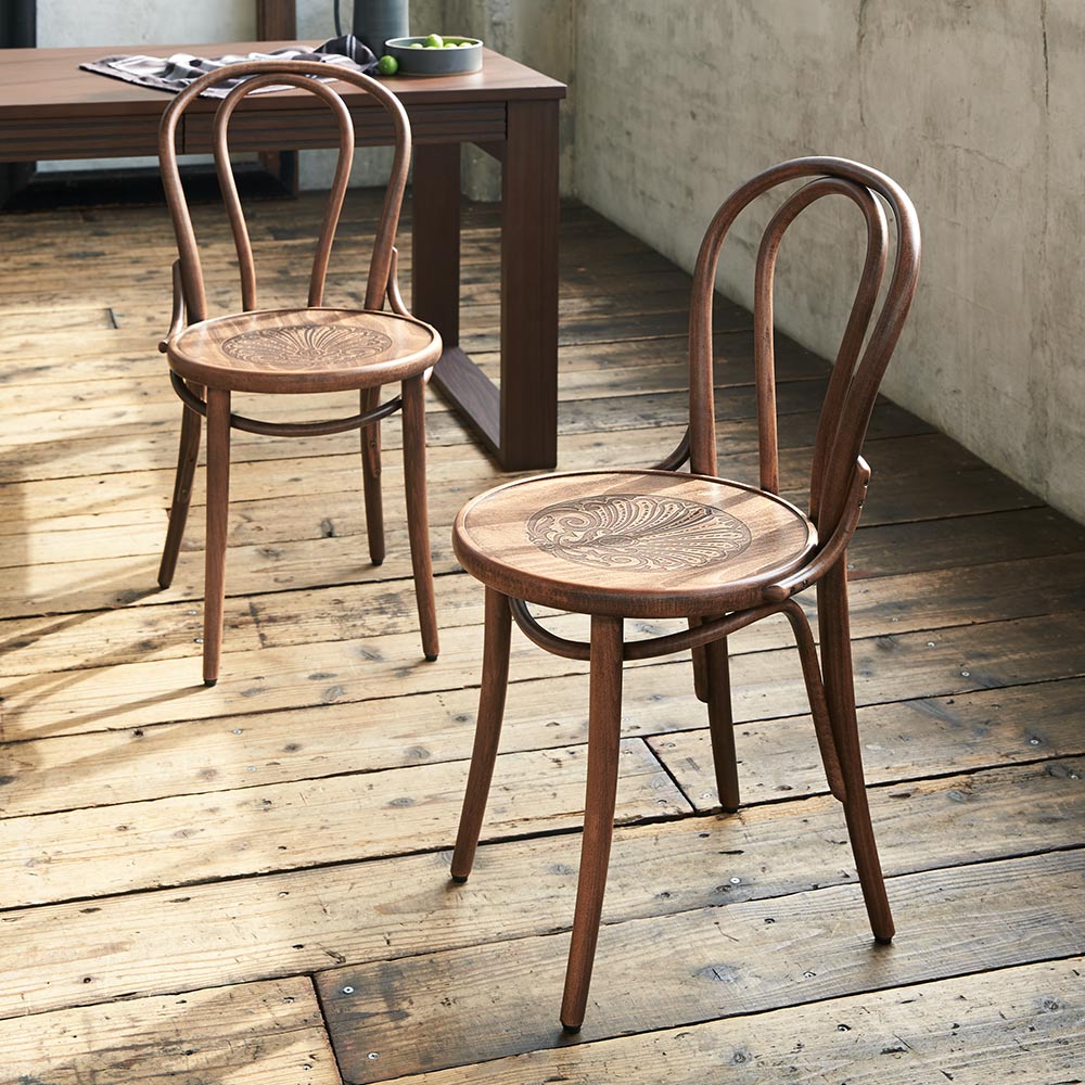 ≪2脚≫アンティーク風No.18 曲げ木 チェア［チェコTON社製］ ディノス