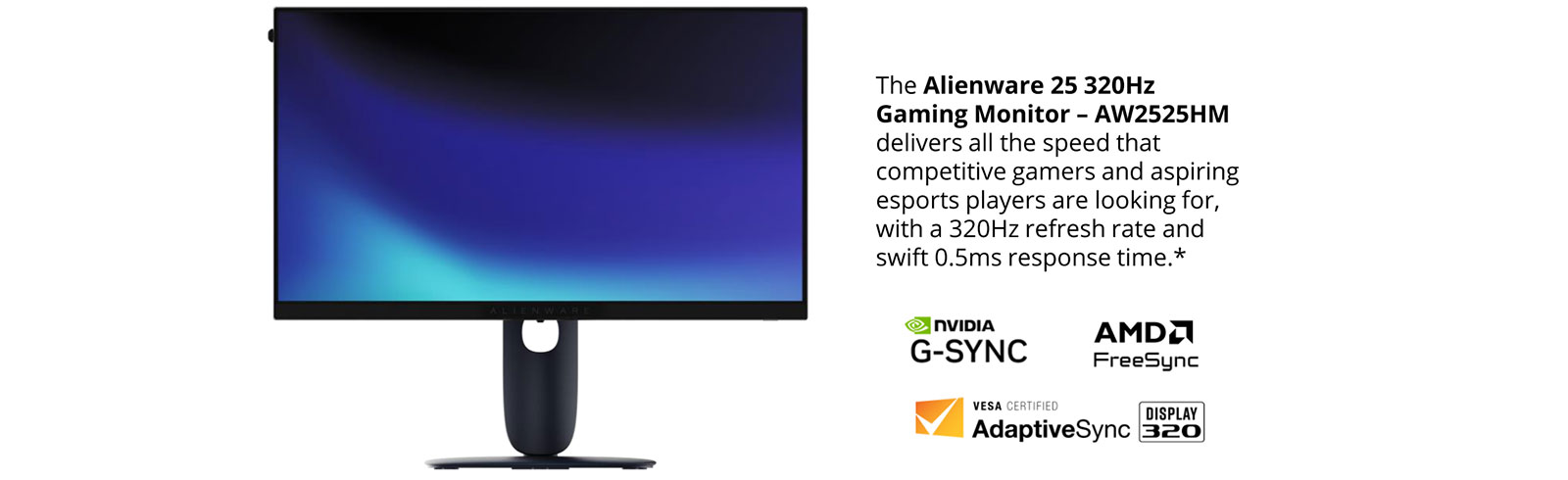 Dell Alienware AW2525HM with a 320Hz Fast IPS is partially unveiled