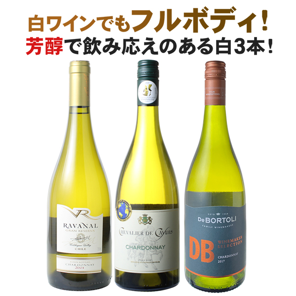 送料無料】ワインセット 芳醇フルボディ 白ワイン 3本セット 辛口