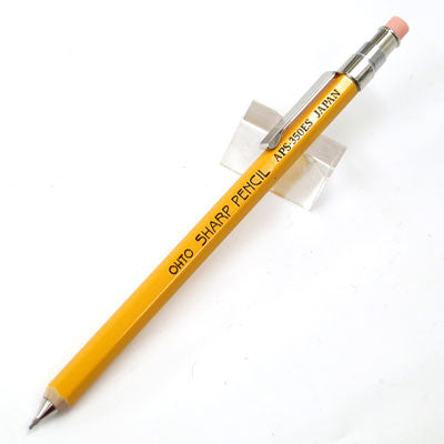 Ohto Wooden Mechanical Pencil Mini with Eraser & Clip - Yellow