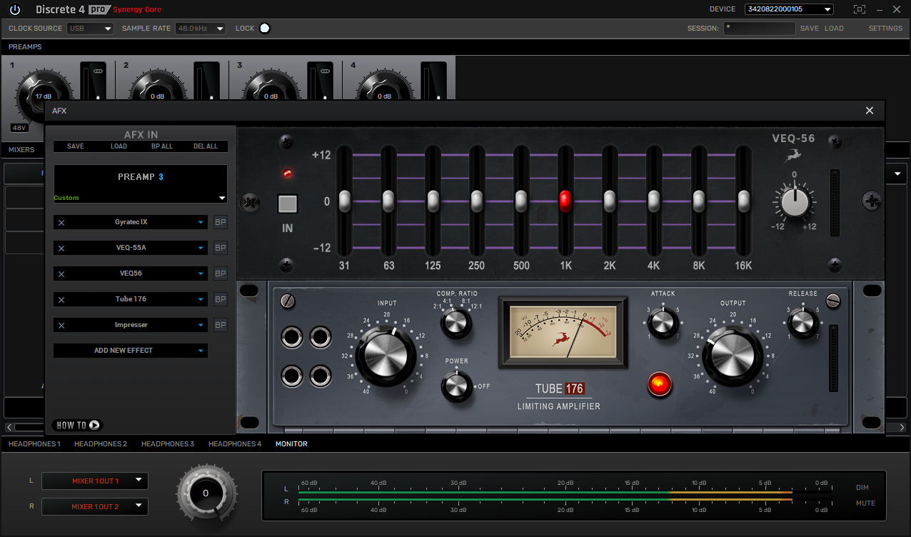 超高性能オーディオインターフェイスAntelope Audio Discrete 4 Pro