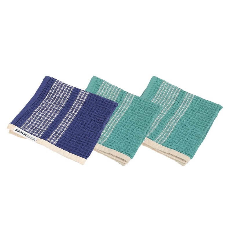 DULTON ONLINE SHOP | WAFFLE INDIE HAND TOWEL SET OF 3 GRAY GREEN