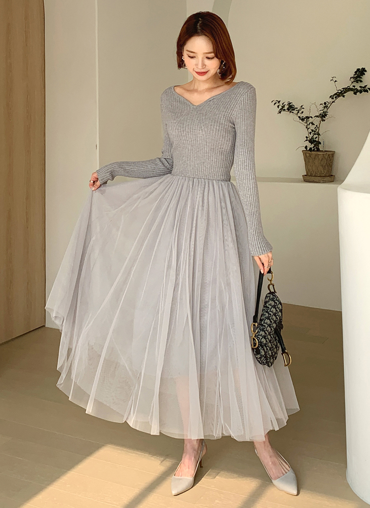 ニットチュールワンピース・全3色 | レディースファッション通販 - DHOLIC