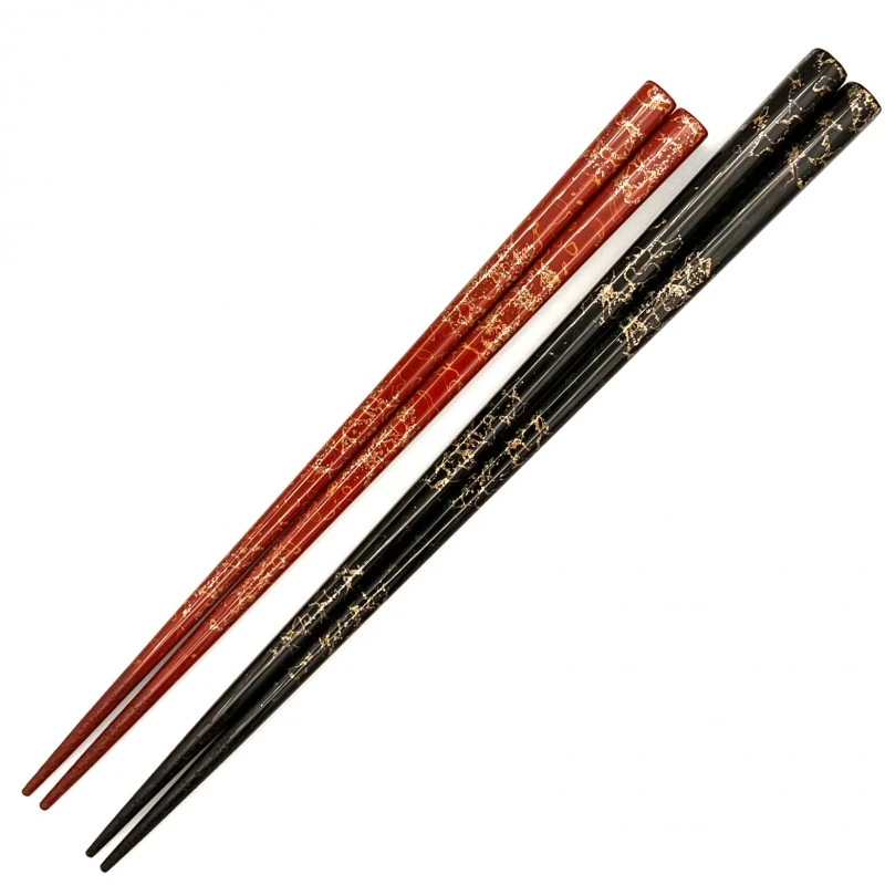 送料無料】津軽塗箸 先乾漆 梨地塗 夫婦箸セット【桐箱入】 - お買い物