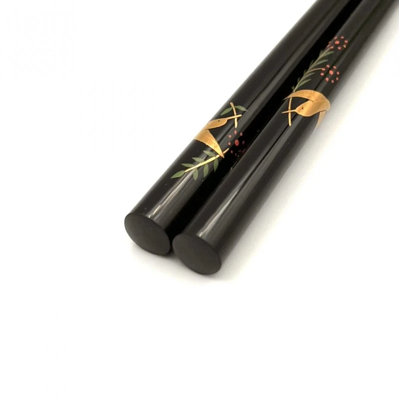 輪島塗 蒔絵箸 花摘鳥（黒） - お買い物｜日本最大級の箸の通販サイト