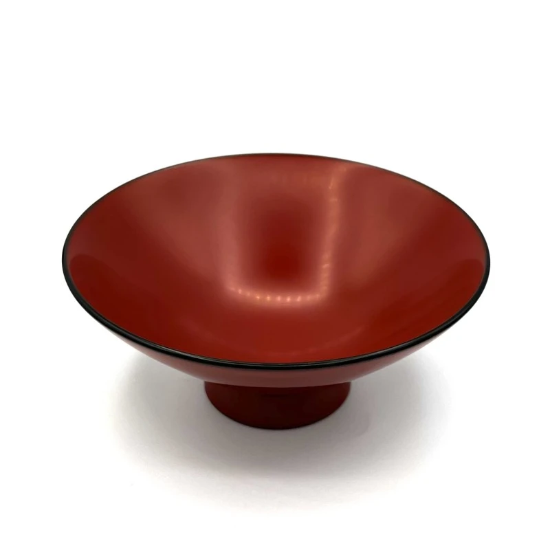 竹デザイン 漆器盆 赤内側 藍胎漆器 木製 竹細工 細やかな網代模様が