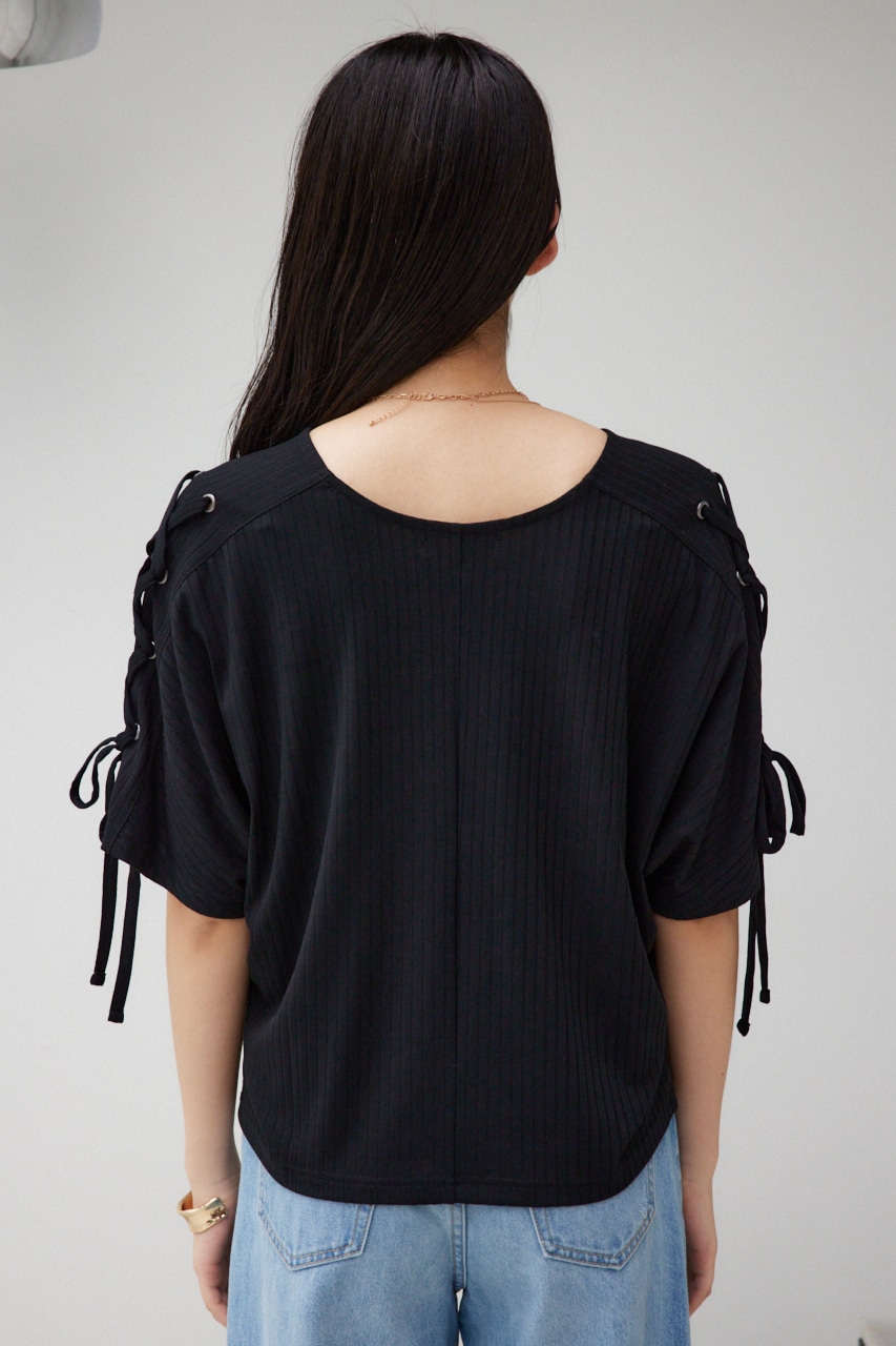 AZUL BY MOUSSY | ショルダーレースアップカットトップス (Tシャツ