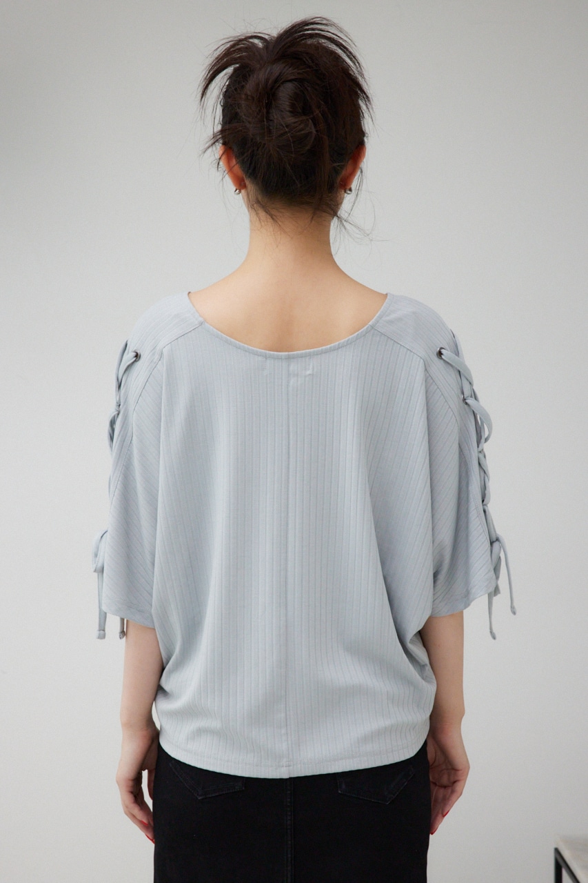 AZUL BY MOUSSY | ショルダーレースアップカットトップス (Tシャツ