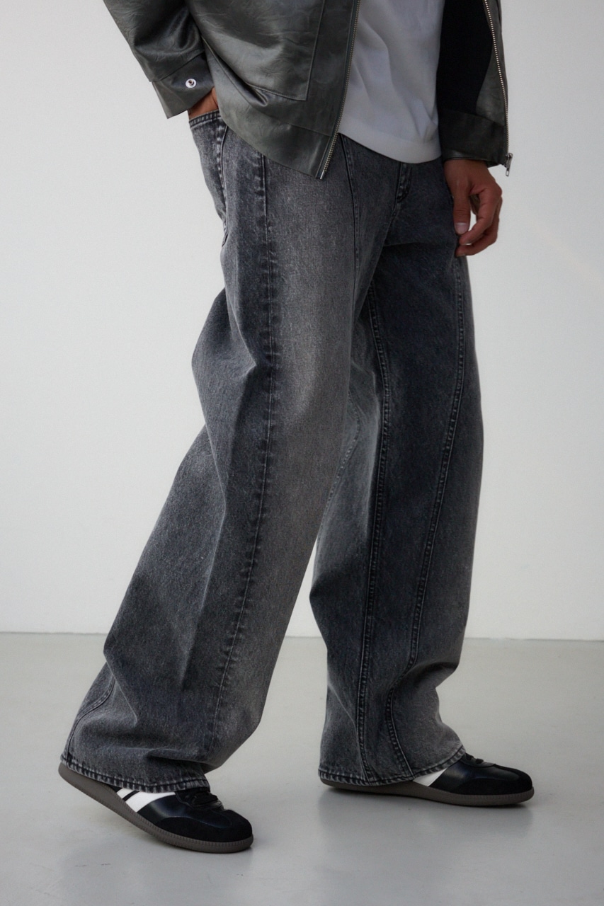 AZUL BY MOUSSY | 切替ワイドデニム (ストレート ) |SHEL'TTER WEBSTORE
