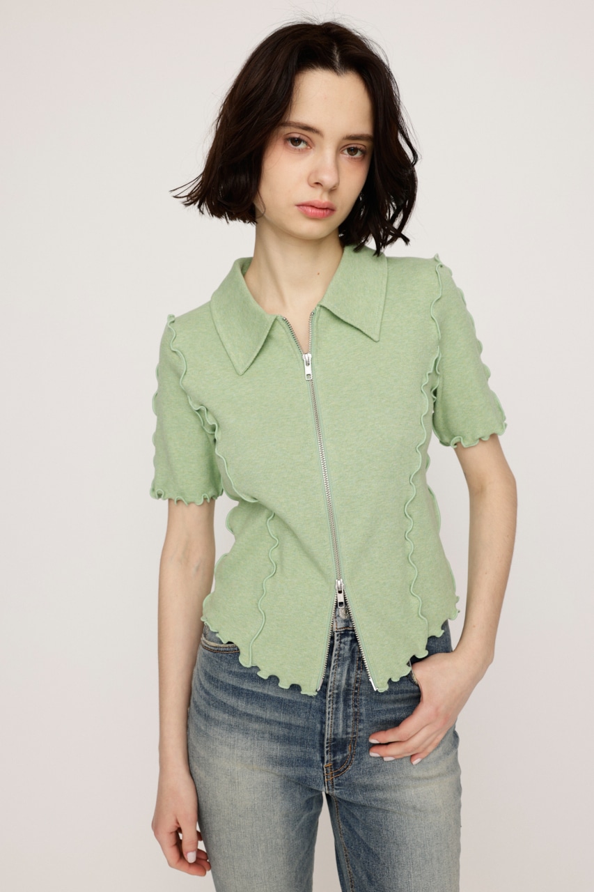 SLY | FRONT ZIP LINKING トップス (Tシャツ・カットソー(半袖