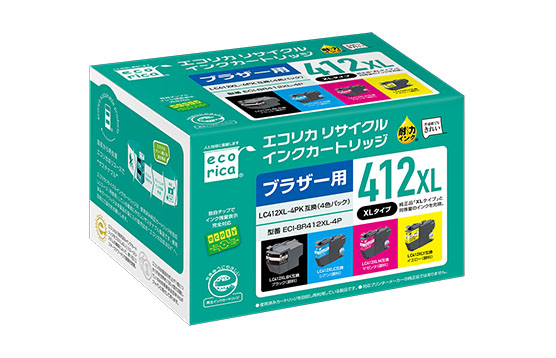 ブラザー用LC412互換4色BOX品(大容量)を新発売。