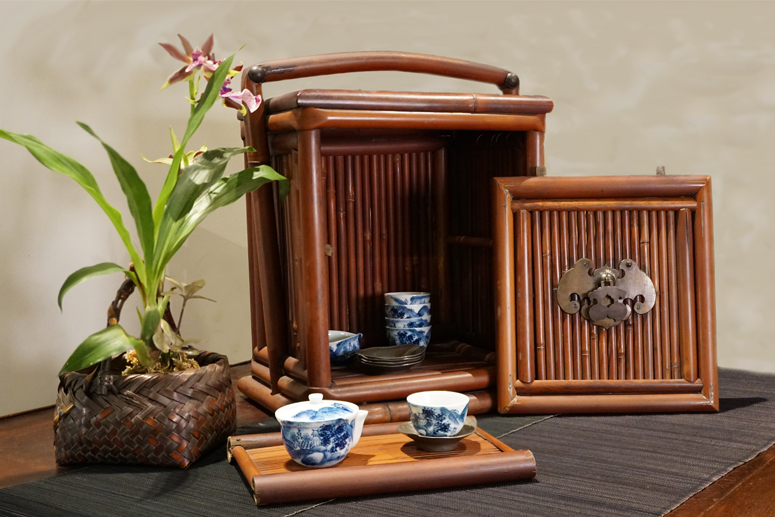 以竹雅志，別有一番情誼：福壽雙全如意提樑老茶箱＿ 難得一見‧ 茶道具