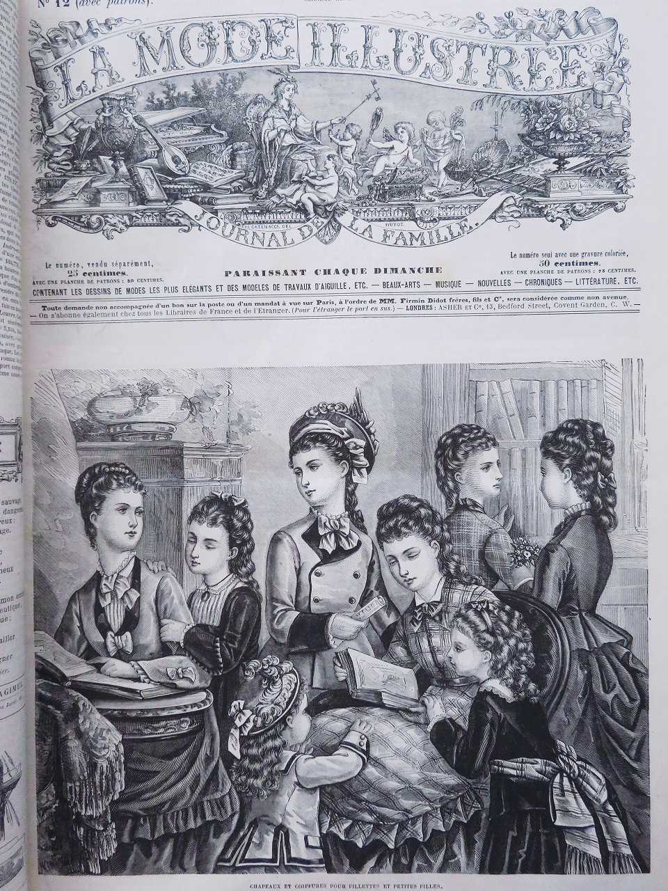 1875年銅版画◇フランス ファッション誌『ラ・モード・イリュストレ