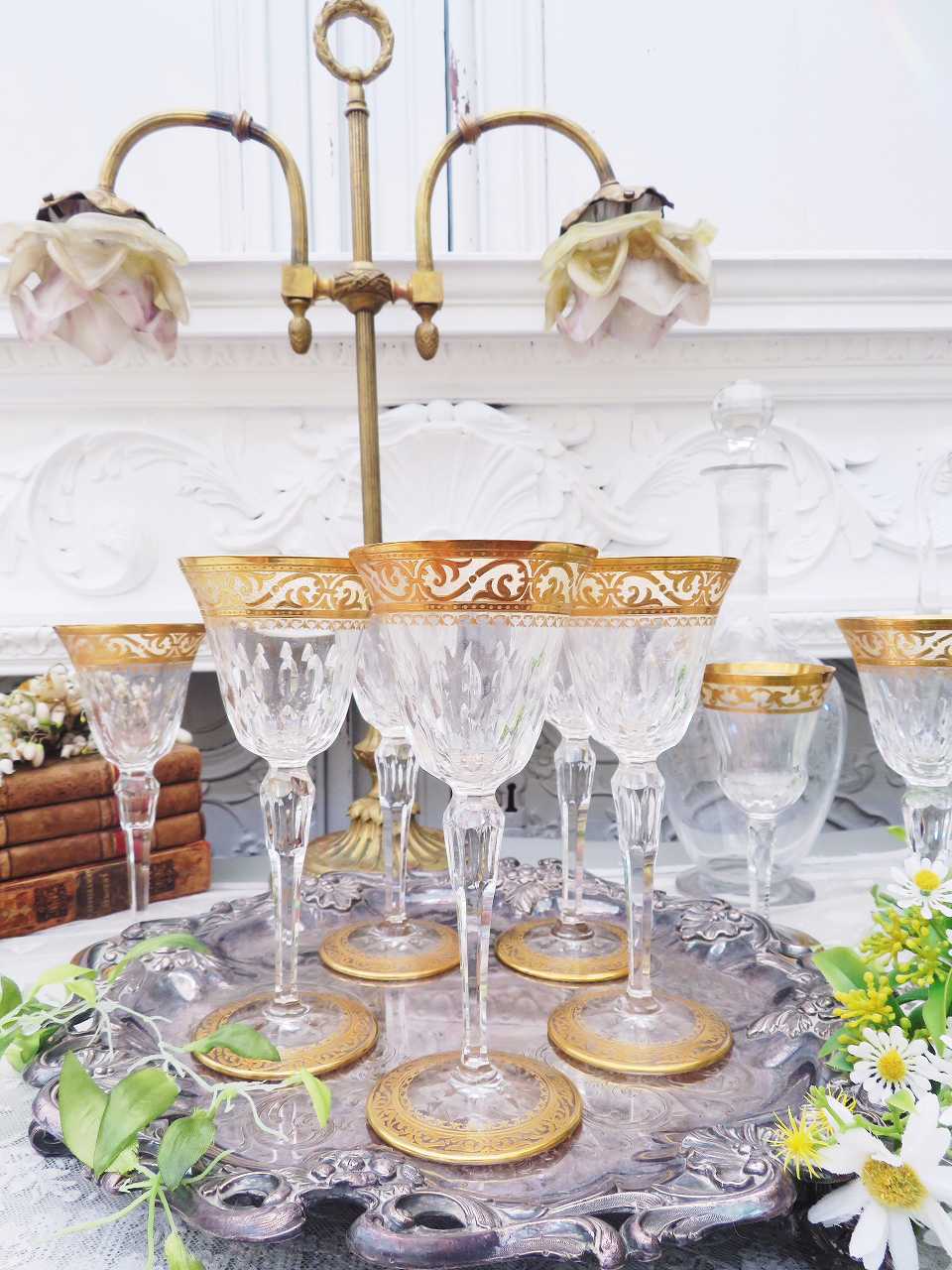 サンルイ ステラ金彩ワイングラス（在庫8点/残り4点） - アンティーク