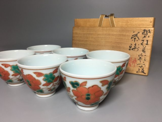 三浦竹軒 煎茶碗 五客 共箱 茶道具 煎茶道具 【k3366】 煎茶碗 三浦