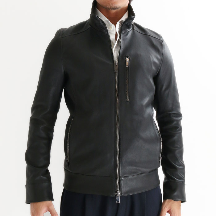 junhashimoto ラムレザージャケット【M】ネイビージュンハシモト