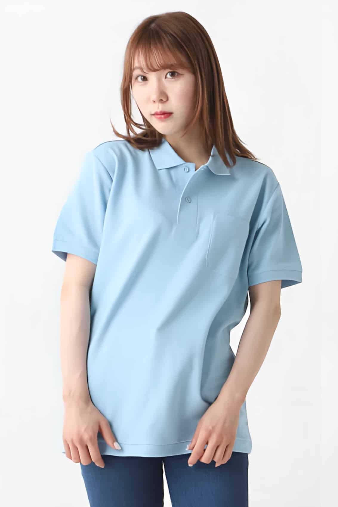 すっきりポケット付きポロシャツ[Printstar 100VP]｜オリジナル刺繍