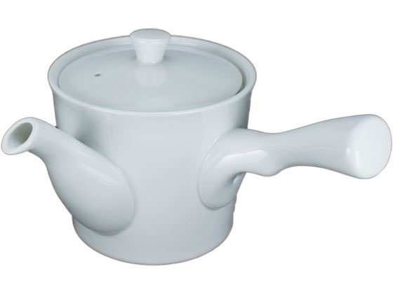 茶道具 白磁 魚型 陶器 手付き 急須 水柱 木箱付 中国美術？ 茶道具