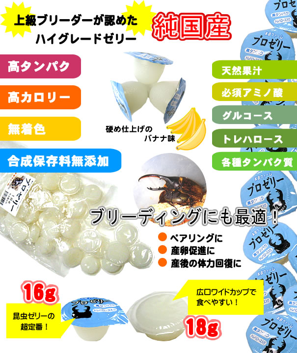 送料無料】 KBファーム プロゼリー 16g1000個 純国産 昆虫ゼリー 昆虫