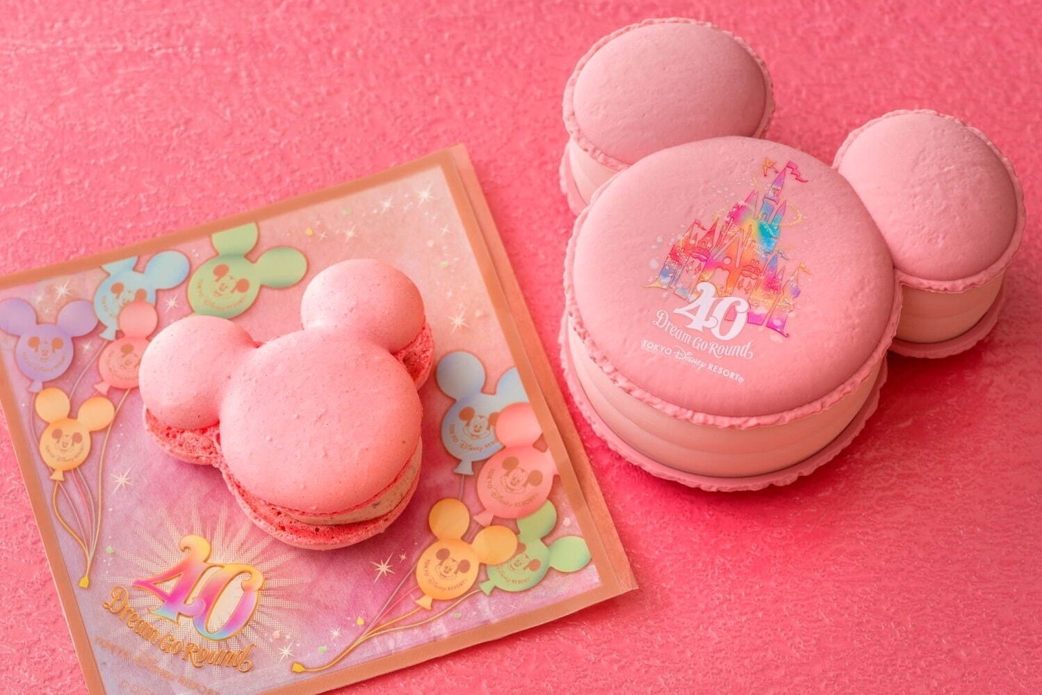 東京ディズニーリゾート「ミッキーマカロン」いちご＆ラズベリー