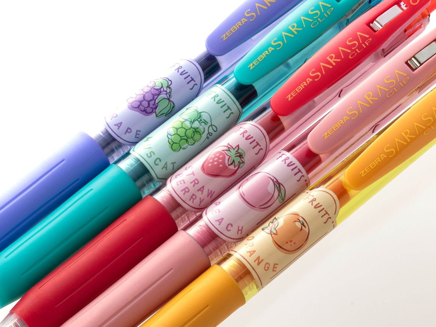 人気ボールペン「サラサクリップ」“フルーツの香りつき”カラー
