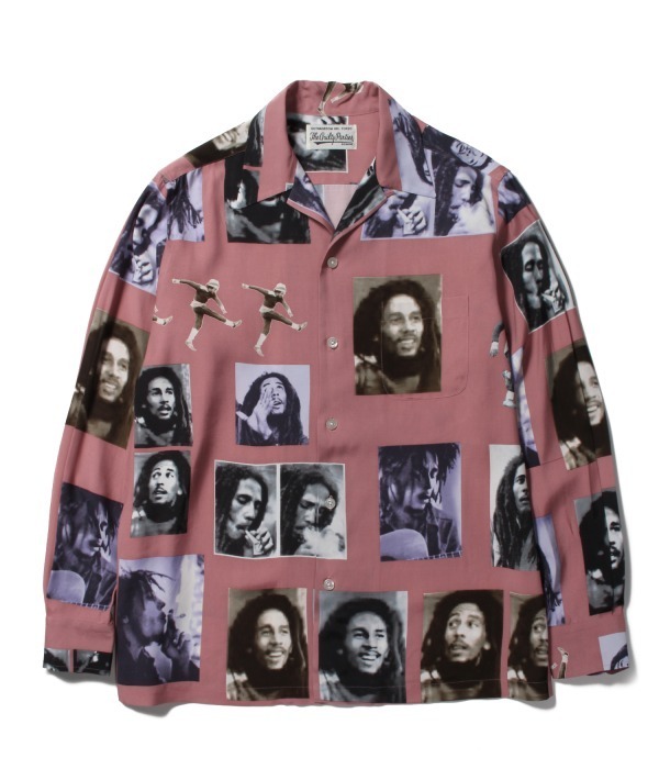 ワコマリア×ボブ・マーリー、全面フォトプリントの長袖ハワイアン