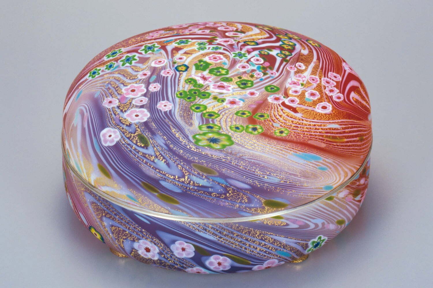 石井康治 手吹き Pulled Stripes Glass 金蒔徳利 箱付 美品 石井康治