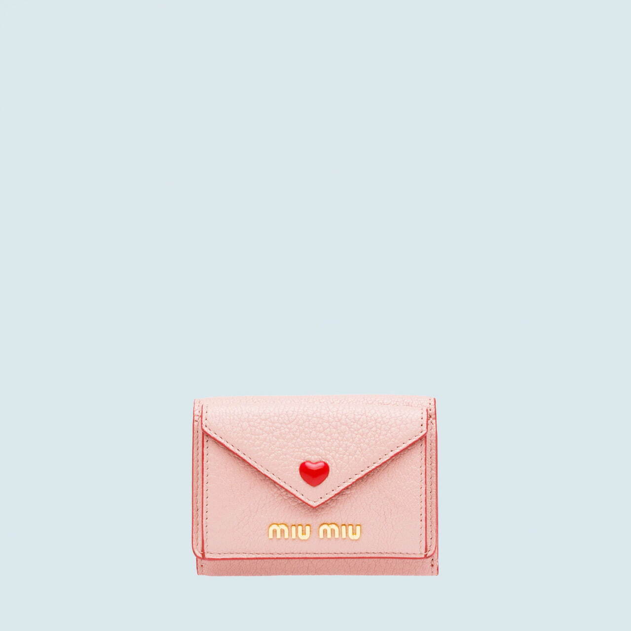 MIUMIU ミニ財布 レター マドラスラブハート ピンク 三つ折り miu miu