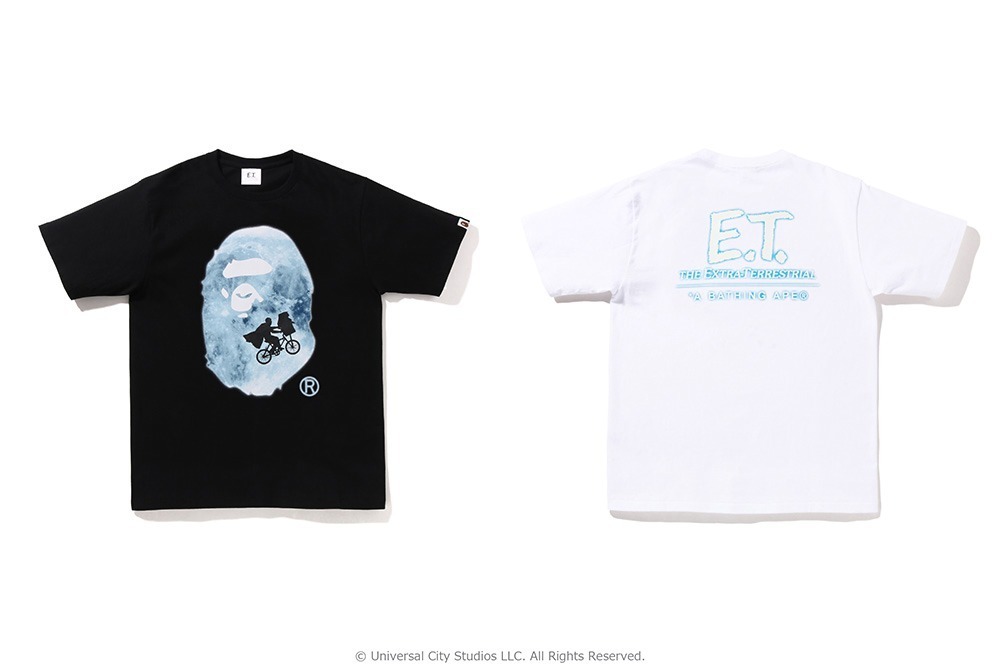 ア ベイシング エイプ×『E.T.』、名シーンのグラフィック配したTシャツ