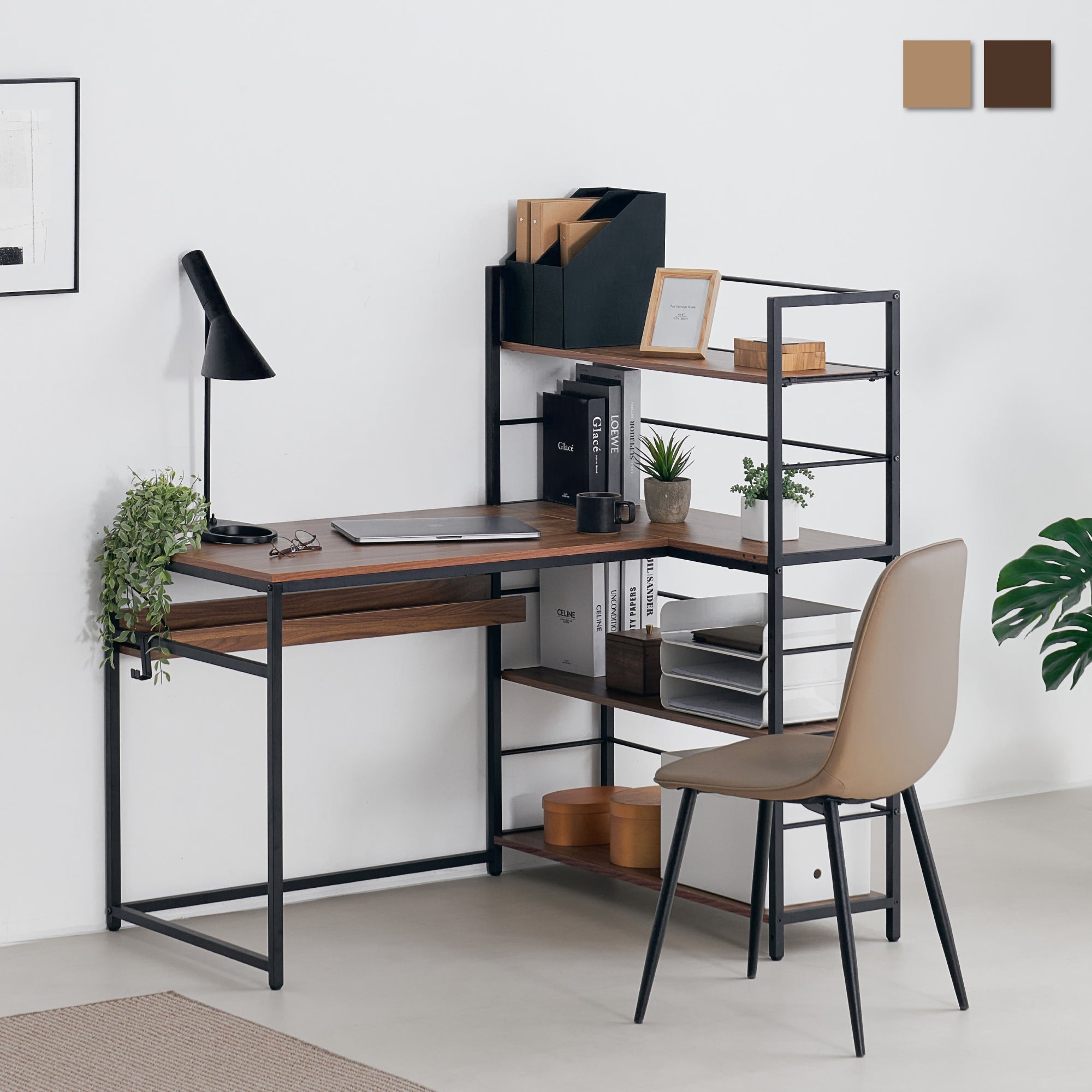 あす着] パソコンデスク デスク L字型 幅約117cm 省スペース L字デスク