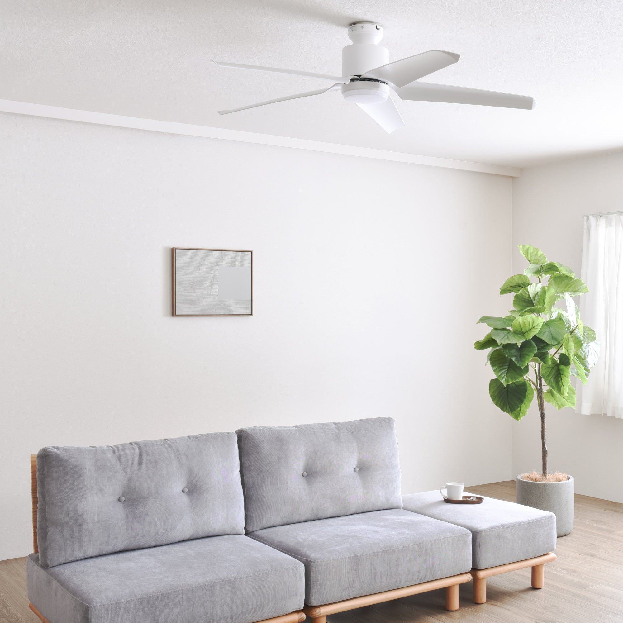 あす着] シーリングファンライト 傾斜天井対応 リモコン付 DCモーター