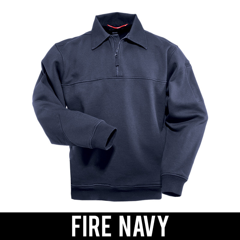5.11 Tactical 1/4 Zip Job Shirt With Canvas Collar, Navy – Fire