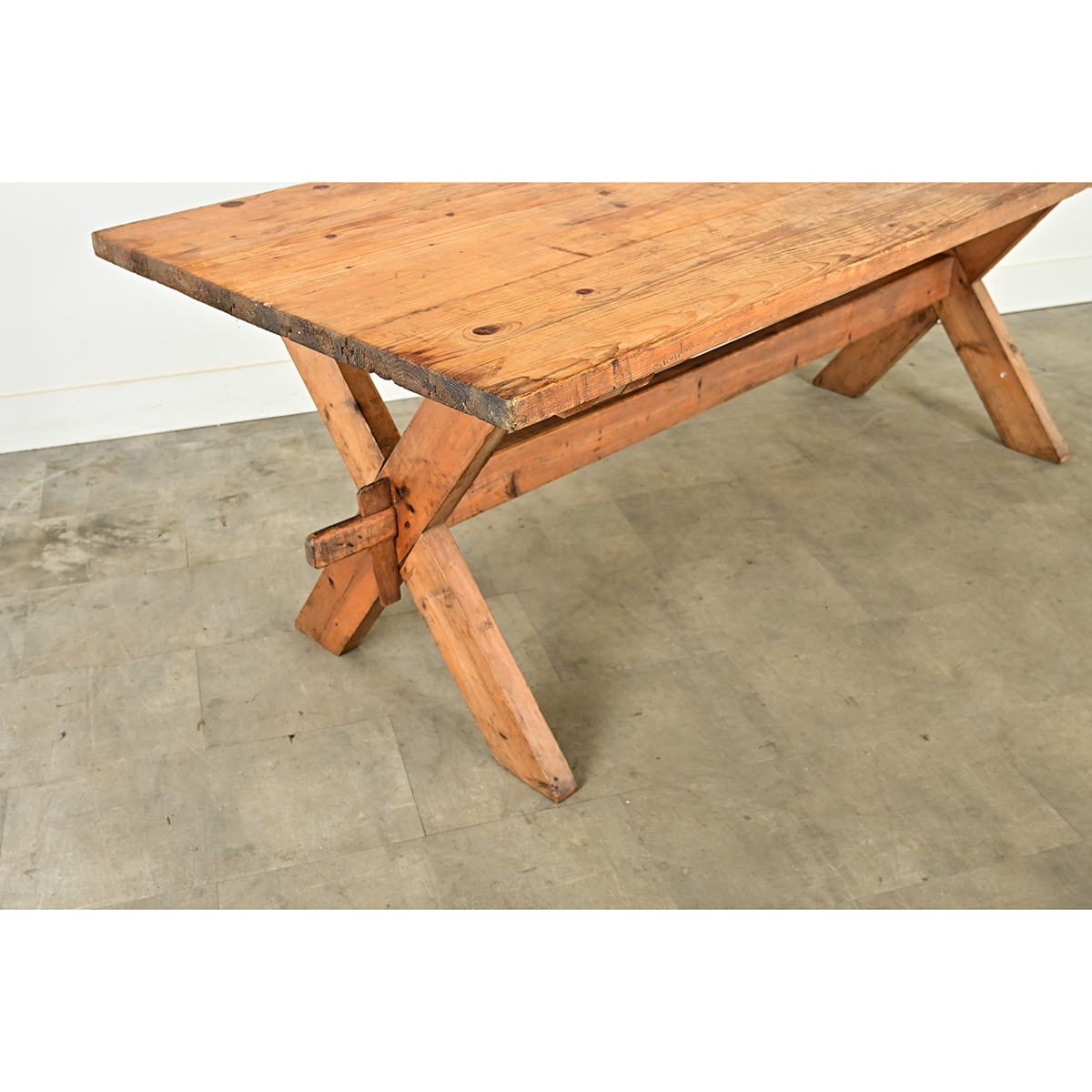 Swedish 20th Century Pine Trestle Table - Fireside Antiques