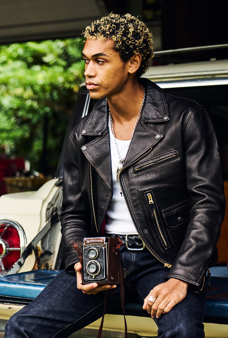 Lee クリアランス ディアスキン レザージャケット 黒 鹿革 Lee ディア