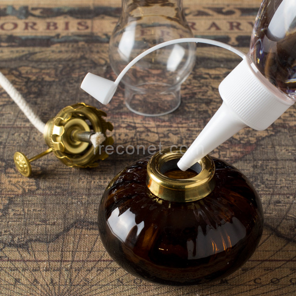 アンティークオイルランプ アンバー 【宅急便配送】