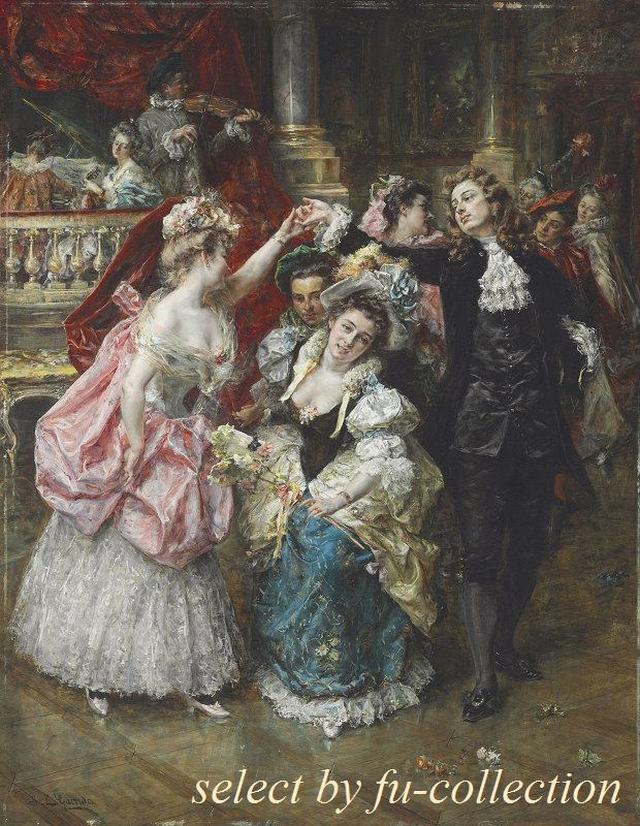 fu-collection】 ヨーロッパ名画 貴族・貴婦人 舞踏会 0422S 送料無料
