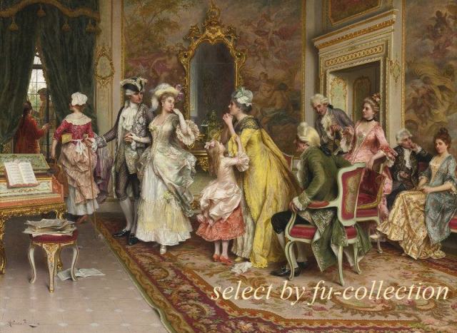 貴重1900年作品絵画『100年前のフランス貴婦人』手彩色アンティーク