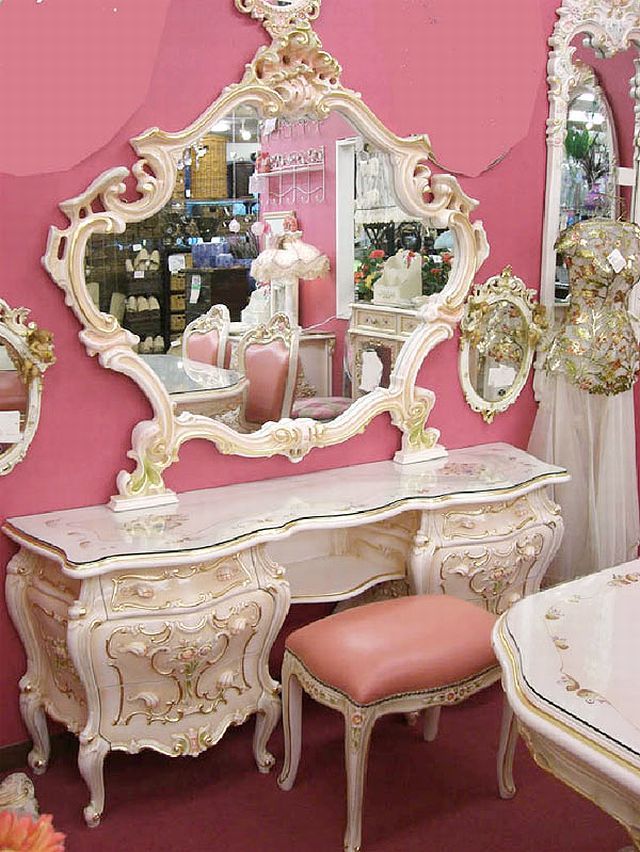 fu-collection】 ロココ調 プリンセス ドレッサー 157 タイプA 送料