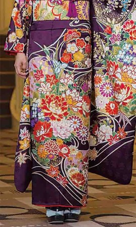 京友禅振袖・紫色・金駒刺繍┃伝統古典【菊京屋】