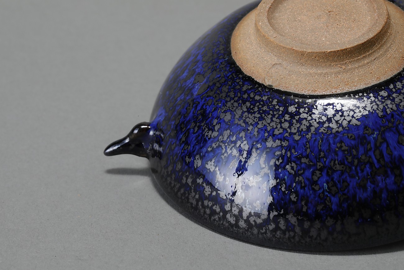 鎌田幸ニ作 油滴天目ぐい呑み 清水焼／油滴天目ぐい呑／昭59